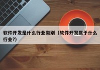 軟件開(kāi)發(fā)是什么行業(yè)類(lèi)別（軟件開(kāi)發(fā)屬于什么行業(yè)?）