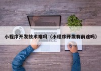 小程序開(kāi)發(fā)技術(shù)難嗎（小程序開(kāi)發(fā)有前途嗎）