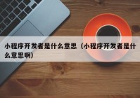 小程序開發(fā)者是什么意思（小程序開發(fā)者是什么意思?。? /></a>
		</div>
		<div   id=