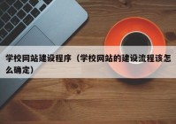 學校網站建設程序（學校網站的建設流程該怎么確定）