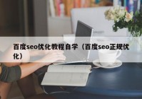 百度seo優(yōu)化教程自學（百度seo正規(guī)優(yōu)化）